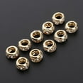 thumbnail image 4 of 10Pcs Crystal Rhinestone , Large Hole Rondelle Spacer Beads Fit Snake Chain Charms Bracelet Gold 10mm, 4 of 8