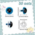 thumbnail image 2 of 1box 50Sets Dodger Blue Resin Craft Eyes 24mm Half Round Cartoon Eyes with Plastic Spacer Cute Safety Eyes for Plush Animal Doll Puppet, 2 of 9