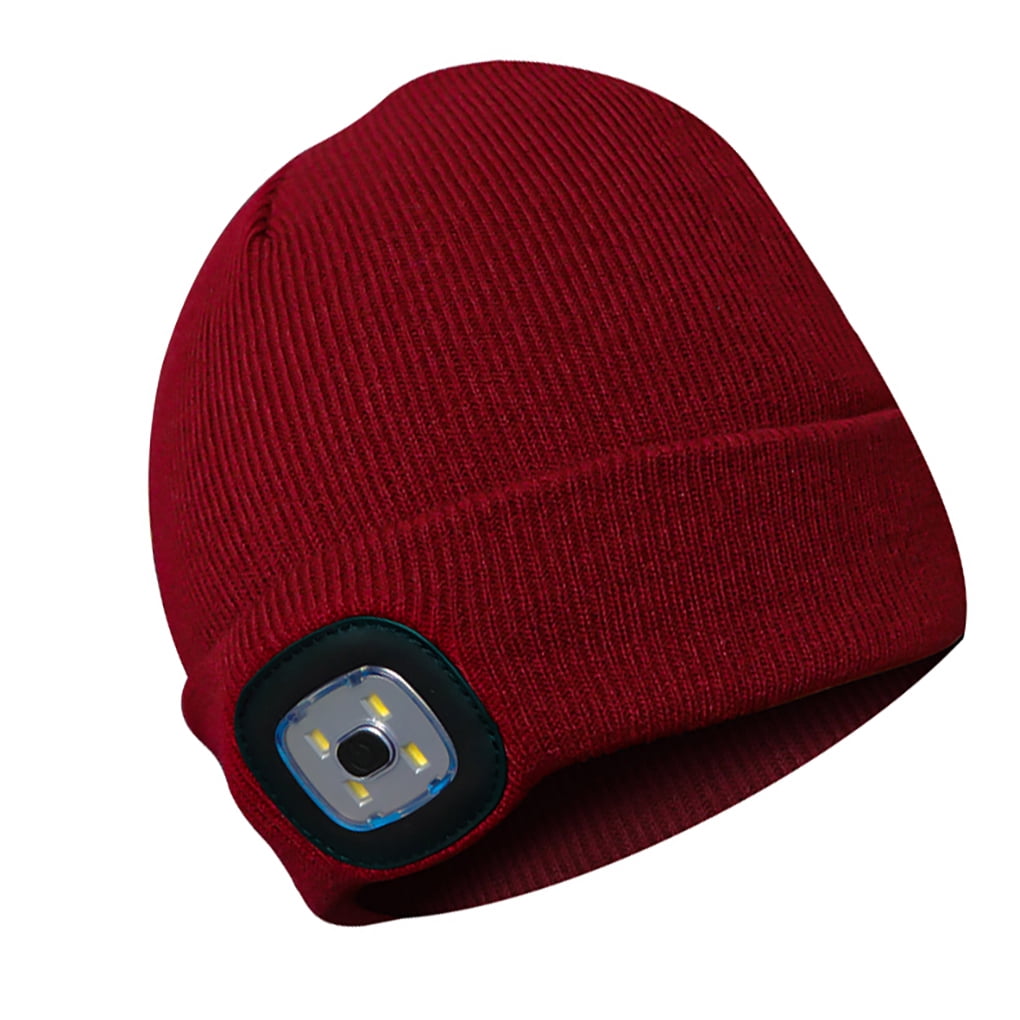 LED Light Knitted Cap Head Lamp Hat 