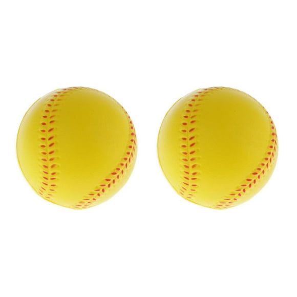 Enqiretly Elastic Softball for Practice Baseball Training for Team Game Matches Yellow 6.3cm 2Set