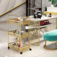 thumbnail image 4 of Beauty Cart Trolley Storage Rack Wheel Barber Shop Nail Salon Special Tool Cart Snack Storage Rack Bar Cart for Kitchen Rolling My Lux Decor Round, 4 of 9