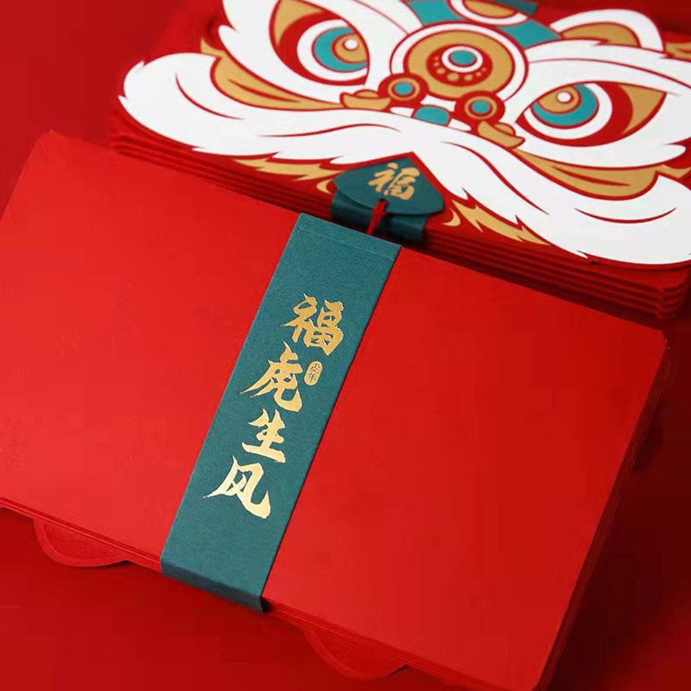 5pcs Nouvel An chinois Enveloppes rouges Paquet rouge Tigres