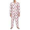 thumbnail image 3 of Lsque Red Lips 1 Pattern Long Sleeve Pajama Set for Men - Soft 2-Piece Sleepwear and Loungewear Set with Pockets, Comfy Nightwear-Small, 3 of 7