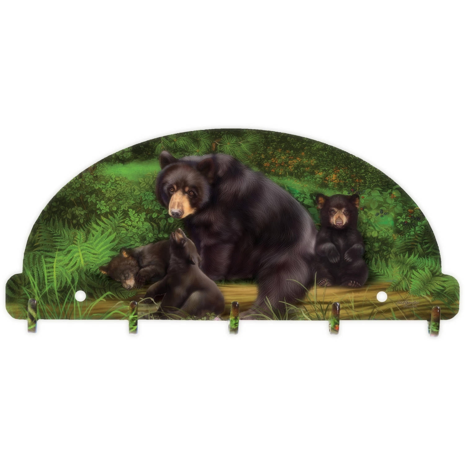 Key Rack Black Bear Family Metal Wall Art By Next Innovations