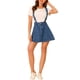 thumbnail image 5 of Falda de mezclilla para mujer, tirantes ajustables, mini tirantes, falda de mezclilla lavada, 2XL M azul, 5 of 7