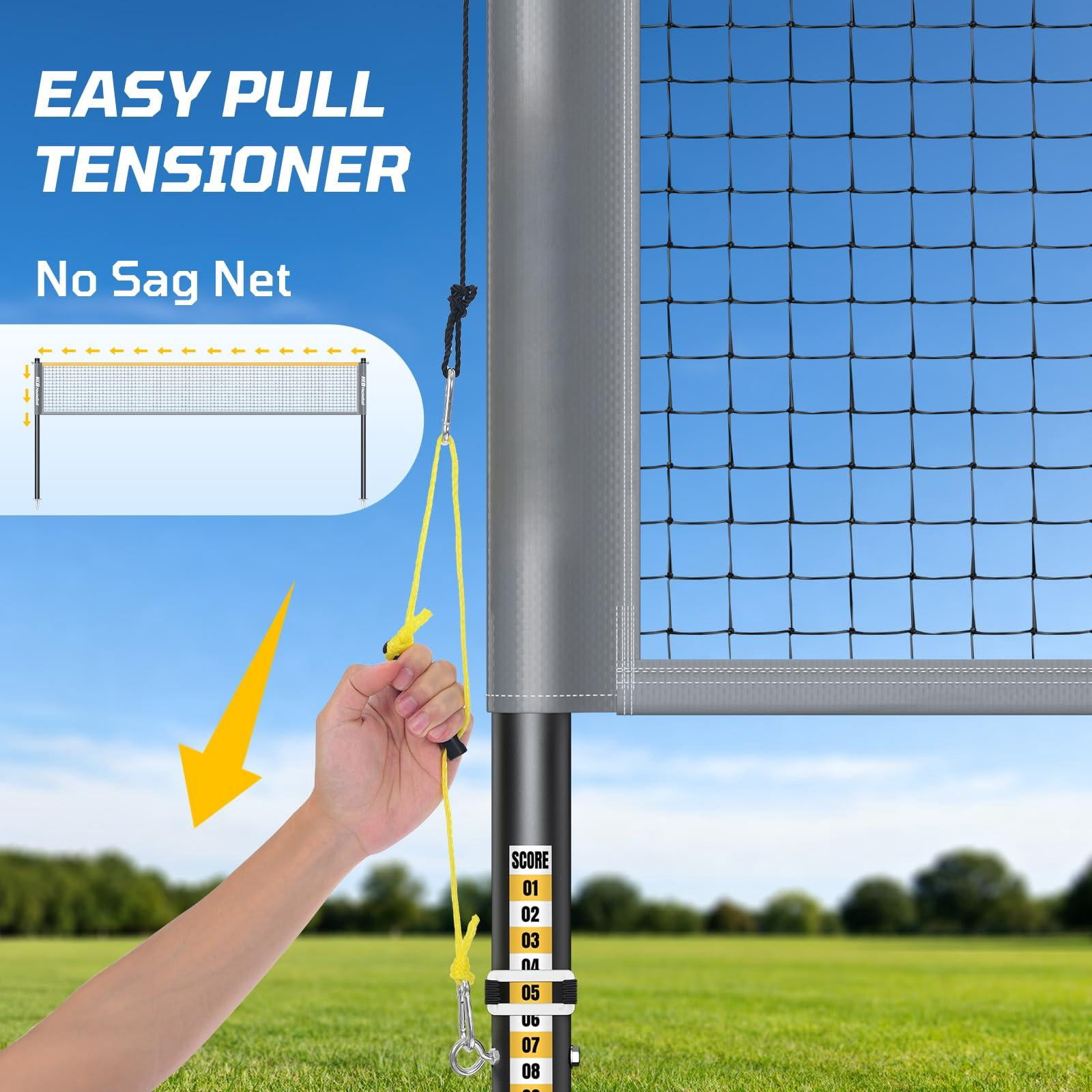 Outdoor Badminton Net Set With Anti-sag Winch System - 20ft  4 Rackets 3 Shuttlecocks & Carry Bag For Backyard Grass Beach Holiday Games