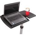 thumbnail image 6 of FCH 25.2 Inch Rolling Adjustable Multifunctional Lifting Computer Desk, Tilting Desktop, Sit Stand Laptop Desk TV Tray for Bed Sofa Hospital Reading Eating, Black, 6 of 18