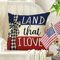 thumbnail image 6 of 4th of July Sunflower Patriotic Decorative Throw Pillow Covers 20 x 20 Set of 4, God Bless America Stars Stripes Cushion Case Decor, Land That I Love American USA Mason Jar Home Decoration, 6 of 6
