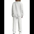 thumbnail image 3 of Conjunto Deportivo de Dos Piezas para Mujer: Sudadera y Pantalón Deportivo de Cuello Redondo Liso y Holgado, Conjunto de Jersey para Estar en Casa. M, 3 of 6