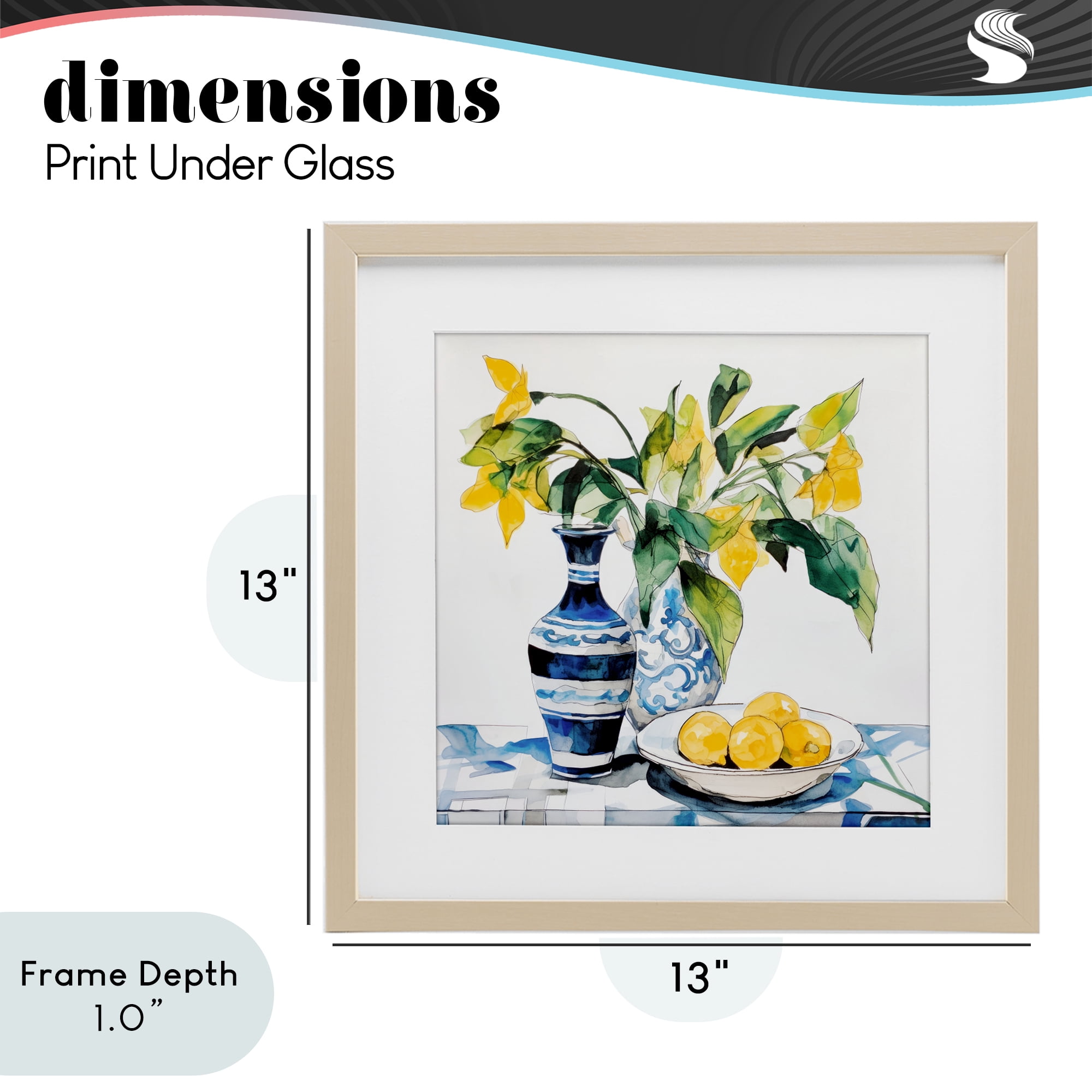 Stupell Industries Lemons & Leaves Table Setting Birch Framed Print Under Glass, design by Ray Powers
