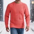 thumbnail image 2 of FYDUU Men's Fall Winter Sweater Mens Thickened Solid Color Knitted Casual Style Long Sleeved Sweater Autumn Winter Soft Knit Sweaters, 2 of 4