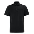 thumbnail image 4 of Men's Textured Polo Shirt Short Sleeve Button Placket Collared Polo with Chest Pocket Casual Summer Top, 4 of 4