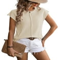 thumbnail image 2 of Womens Cap Sleeve Tops 2025 Tank Top Loose Knit Sweater Vests Cute Shirts Outfits Spring Fall Summer Tops M, 2 of 6