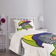 thumbnail image 3 of Ambesonne Hedgehog Quilted Bedspread Set 2 Pcs, Smiling Animal Spikes, Twin Size, Multicolor, 3 of 5