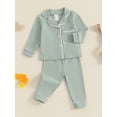 thumbnail image 5 of Elippeo Toddler Girls Boys Fall Pajamas Set Patchwork Long Sleeve Shirts Tops Long Pants 2 Pieces Lounge Suit Sleepwear 6 12 18 24 Months 2 3 4 5 Years, 5 of 9