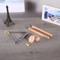 thumbnail image 5 of 5 Pcs Musical Percussion Instrument Set for Kids, Include 1 Pair Wood Claves Rhythm Sticks, 1 Pair Wood Egg Shakers and 1 Set Musical Triangle Percussion, 5 of 5