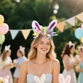 thumbnail image 2 of SSNTSY Easter Headband Ear Hoop Rabbit Headband Colorful Bunny Ribbon Headwear Easter Bunny Hair Accessories for Home Holiday Party Supplies, 2 of 5