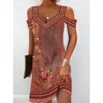 thumbnail image 2 of Robe de Soirée de Mode pour les Femmes Été Élégante Robe Imprimée Florale Décontractée Dame A-Line Robe, 2 of 7