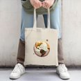 thumbnail image 2 of Stylish Canvas Tote Bag with Earthy Brown & White Globe Design Perfect for Shopping Travel and Parties - Eco-Friendly & Reusable, 2 of 4
