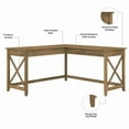 thumbnail image 3 of Bureau en L Key West de Bush Furniture, pin vieilli, 3 of 4