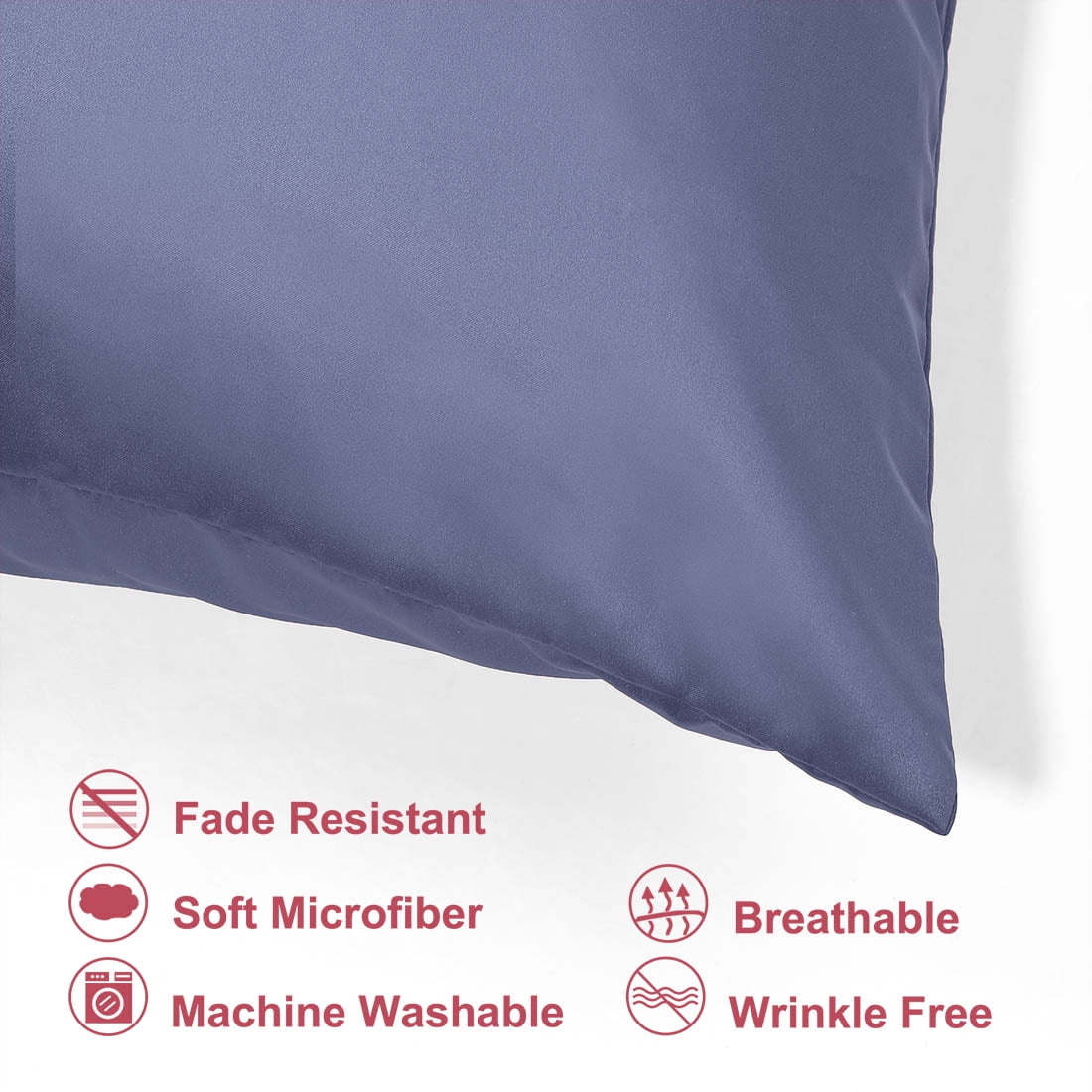 Unique Bargains 6 Pack Satin Pillowcase with Zipper, Standard, Slate Gray