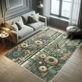 thumbnail image 5 of Ambesonne Boho Decorative Rug Carpet, Flourishing on Southwestern, 2' 2" x 3' 7", Teal and Ivory, 5 of 5