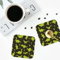 thumbnail image 4 of Lsque Cute Cartoon Dinosaurs Pattern 4" Drink Coasters Set of 4, PVC Leather Absorbent Coasters, Table Coaster Set Decorative Coffee Cup Coasters Housewarming Gift -Square, 4 of 6