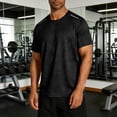 thumbnail image 2 of SeCaotees Men's Short Sleeve Crew Neck Athletic Training T‑Shirt Moisture Wicking Lightweight Stretch Fabric For Gym Jogging Outdoor Sports Active Tops Black,L, 2 of 10
