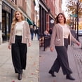 thumbnail image 4 of Cueply Women's Cardigan Sweater Long Sleeve Striped Button Knit Jackets Coats Outwear with Pockets, 4 of 7