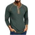 thumbnail image 2 of Men Clothing, Long Sleeve Shirts for Men Henley Button Down Big and Tall V Neck T Shirts Vintage Western Slim Fit Shirt Vintage Top, 2 of 7