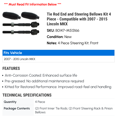 thumbnail image 2 of Tie Rod End and Steering Bellows Kit 4 Piece - Compatible with 2007 - 2015 Lincoln MKX 2008 2009 2010 2011 2012 2013 2014, 2 of 2