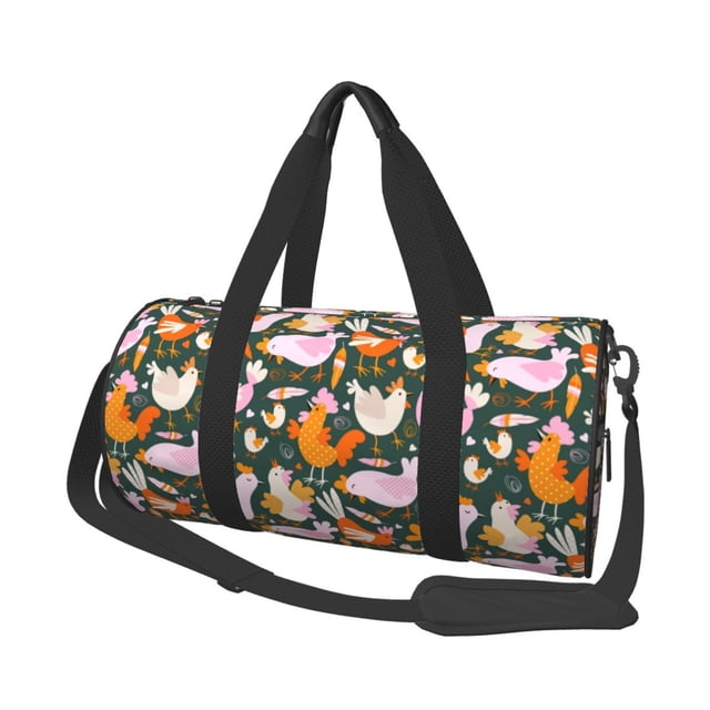 Easygdp Roosters and Chicks Bolsa de Viaje, Bolsa de Mano, Bolsa de Gimnasio, Bolsa de Equipaje para Viaje