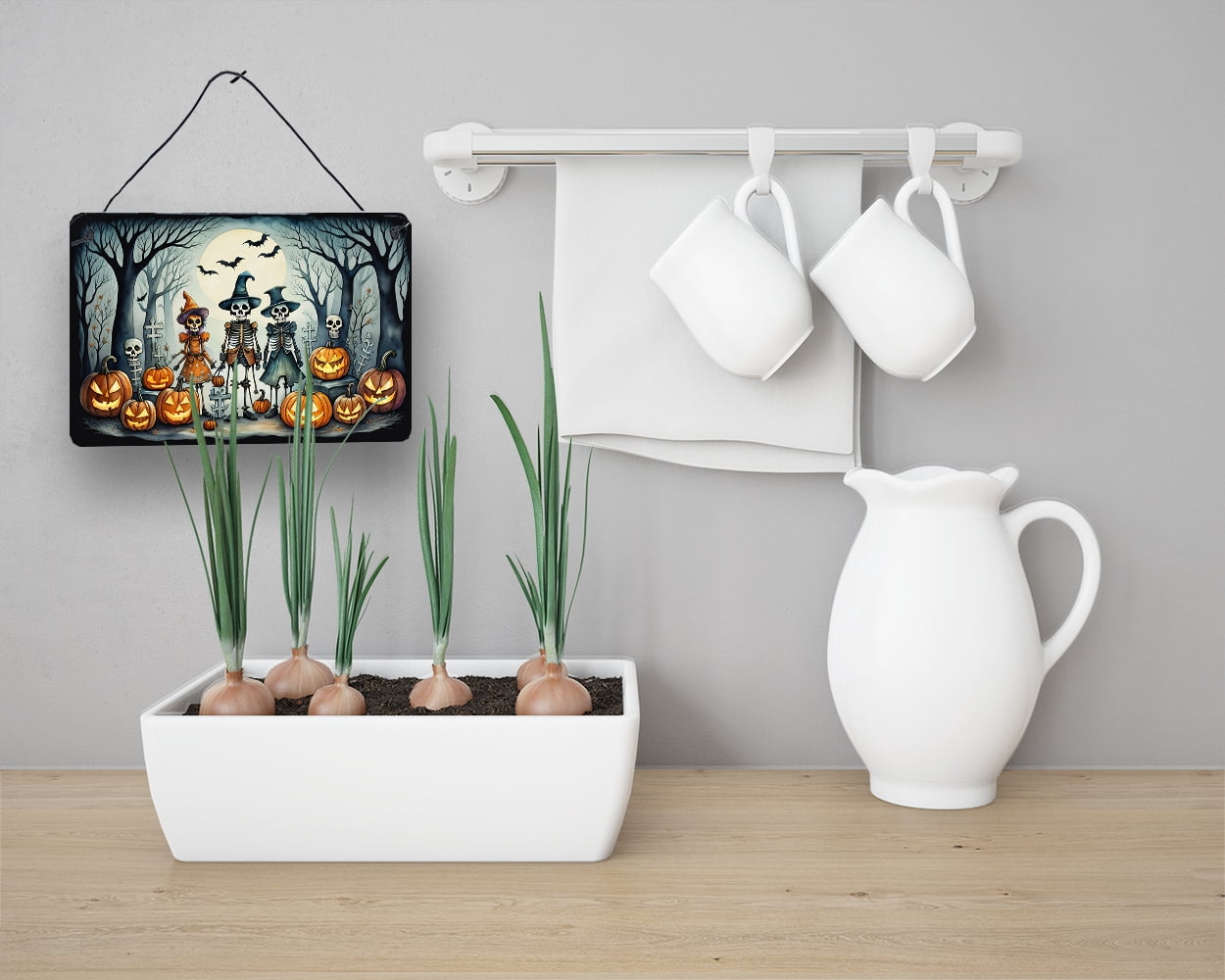 Calacas Skeletons Spooky Halloween Wall or Door Hanging Prints 8 in x 12 in