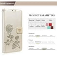 thumbnail image 3 of case  for  Samsung Galaxy A02 Rose Flower Wallet Case, PU Leather Flip Phone Case with Card Holder ID Credit Cards Slot Cash Pockets with Detachable Wristband Cover for Samsung Galaxy A02 RS Gold, 3 of 12