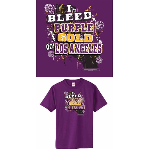 Los Angeles Basketball I Bleed Purple And Gold Go Los Angeles T Shirt Purple Walmart Com
