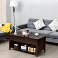 thumbnail image 4 of Giantex Table Basse à Plateau Relevable, avec Compartiment de Rangement Caché et Tablette pour Salon à la Maison, Meuble d'Appoint pour la Maison, Table Basse de Rangement à Plateau Relevable en Bois, 4 of 10