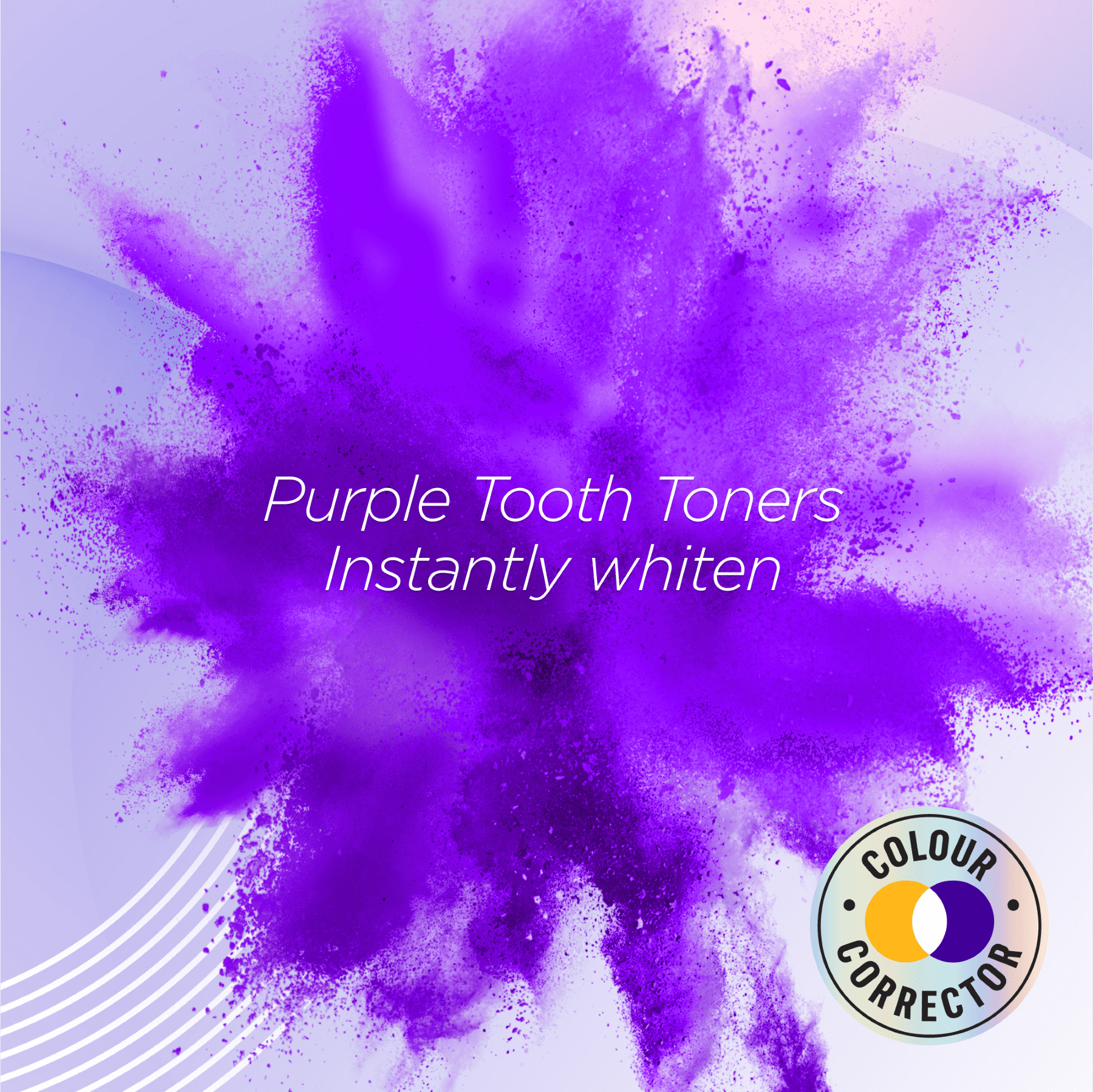 White Glo Purple Tooth Toner Color Correcting Whitening Powder, Fresh Mint, Enamel Safe, 1.4 oz