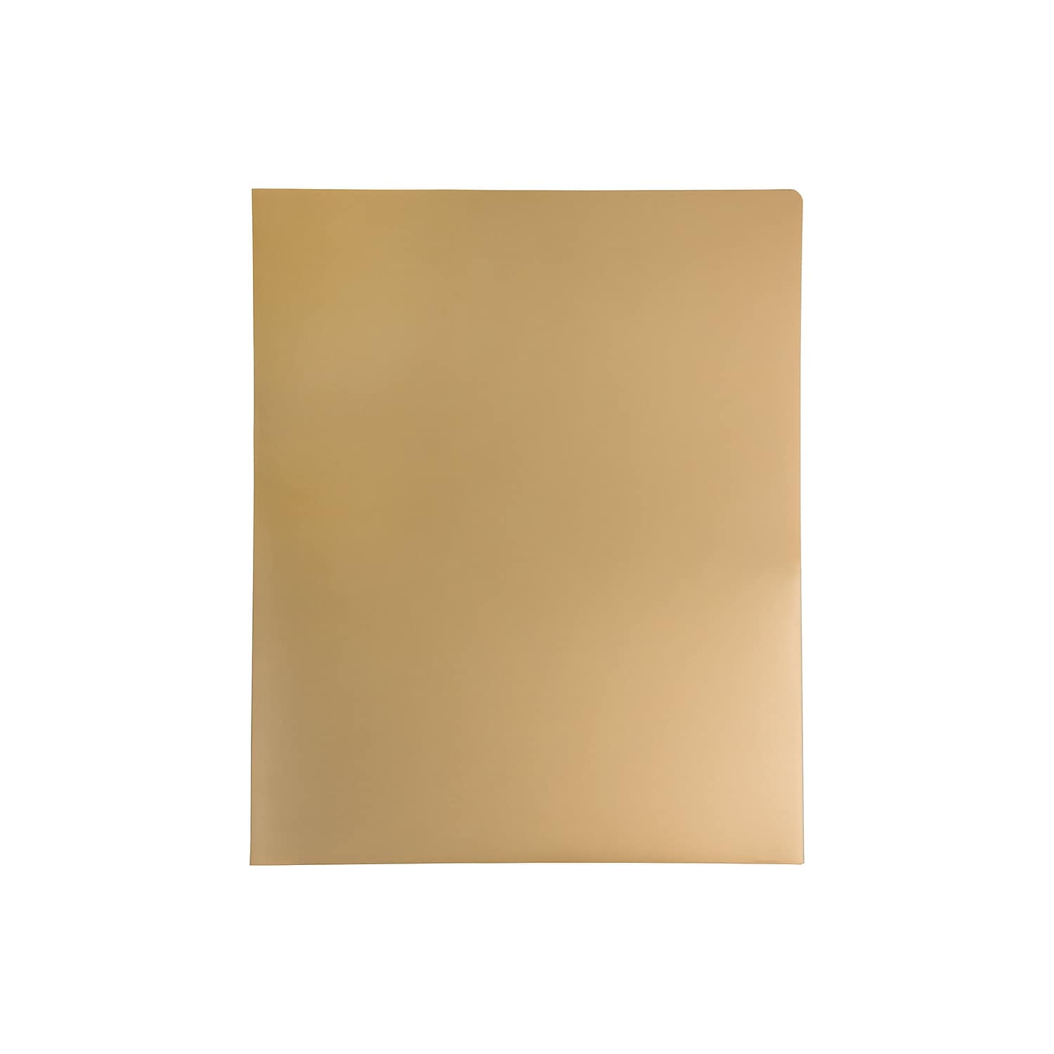JAM Paper 2-Pocket Heavy Duty Plastic Folders Gold 108/Pack (383Hgob) 383HGOB