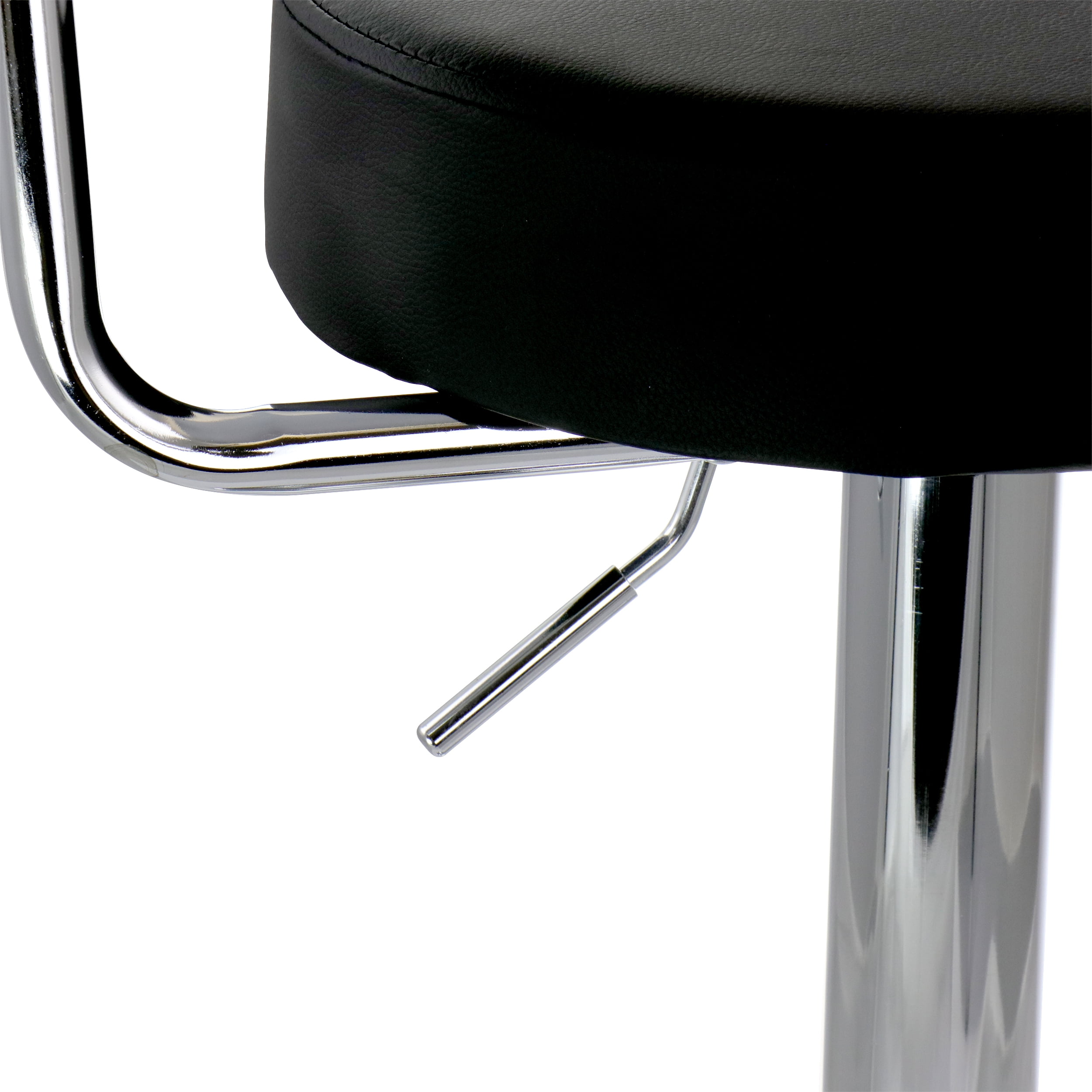 Elama Bar Stool with Adjustable Height & Swivel, Black and Chrome, Set of 2