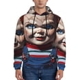 thumbnail image 2 of Lsque Chucky Pattern Casual Men's Hoodie,Hooded Sweatshirt with Kangaroo Pocket,Pullover Hoodie-Large, 2 of 8