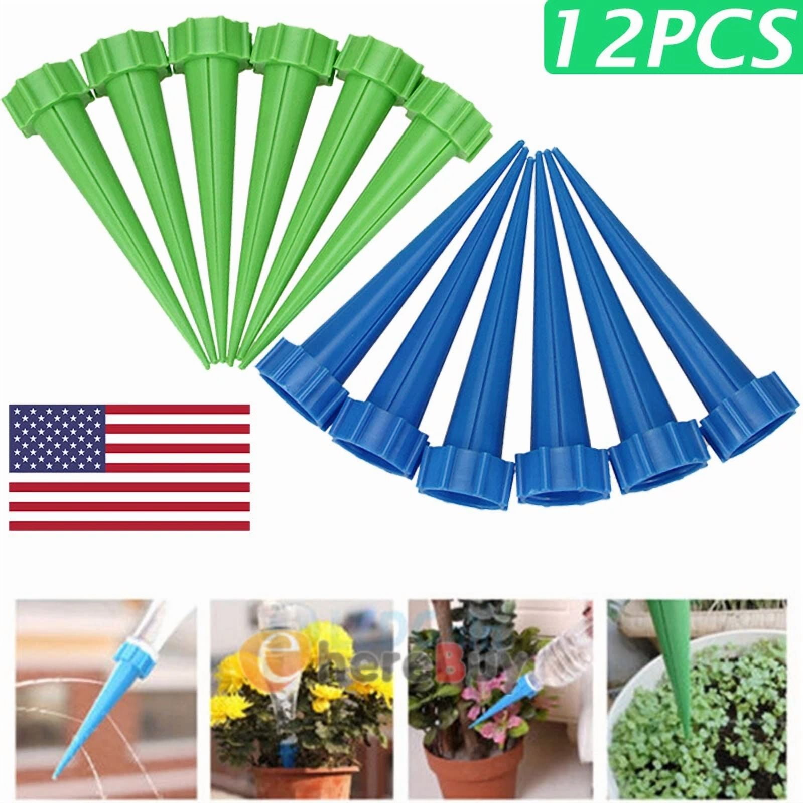 PURELY- 12X Drip Irrigation System Kit Drippers Self Watering Spikes Plant Flower Garden