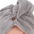 thumbnail image 4 of Microfiber Fast Drying Towel Turban Towel Wrap Bath Spa Head Cap Hat Gray, 4 of 10