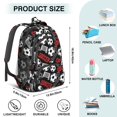 thumbnail image 4 of Football and Goal Black Pattern Backpack for School, Cute School Bag with Adjustable Shoulder Straps and Padded Back, 16.9"x12.6"x5.9", 4 of 4