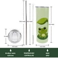 thumbnail image 3 of Frog Tumbler, Frog Gifts for Women/Frog Lovers, Frog Cup/Coffee Mug/Water Bottle, Cute Coffee Tumbler/Mugs for Women,Unique Kawaii Frog Stuff/Decor/Accessories/Things, 20 Oz Tumbler with Lid and Straw, 3 of 6