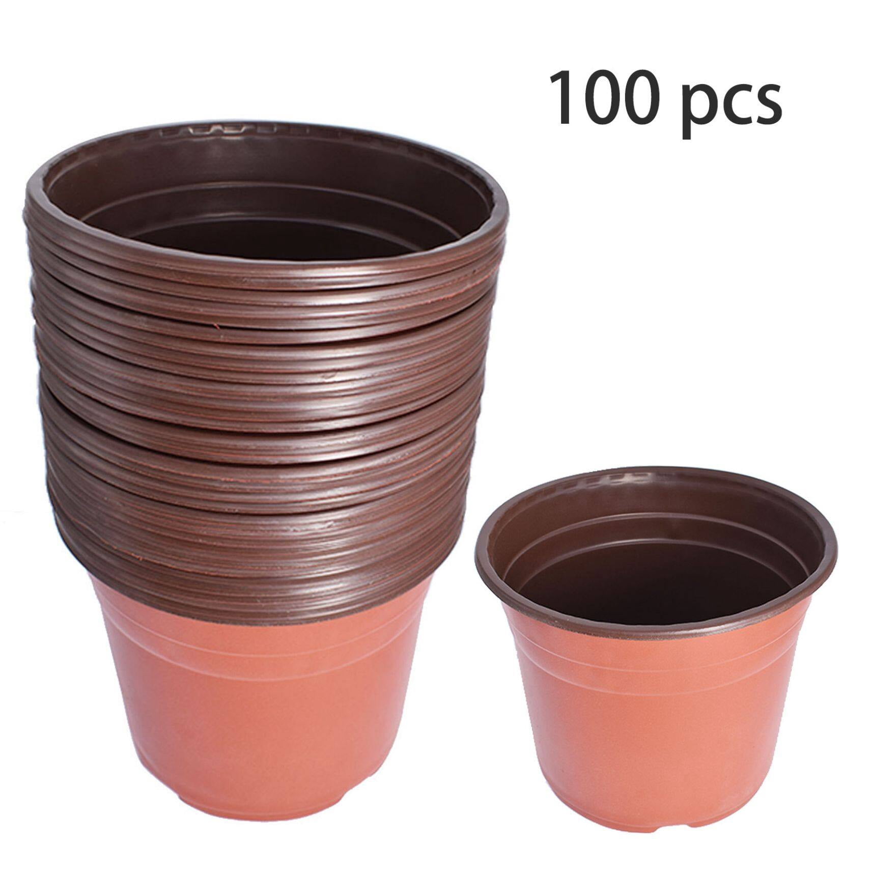 100-Pack Seed Starting Pots, 9.4" x 6.7" Seedlings Flower Plant Container Plastic Plants Nursery Pot for Starting Seedlings Succulents