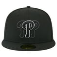 thumbnail image 2 of Men's New Era Black Philadelphia Phillies Tri-Hit 59FIFTY Fitted Hat, 2 of 5