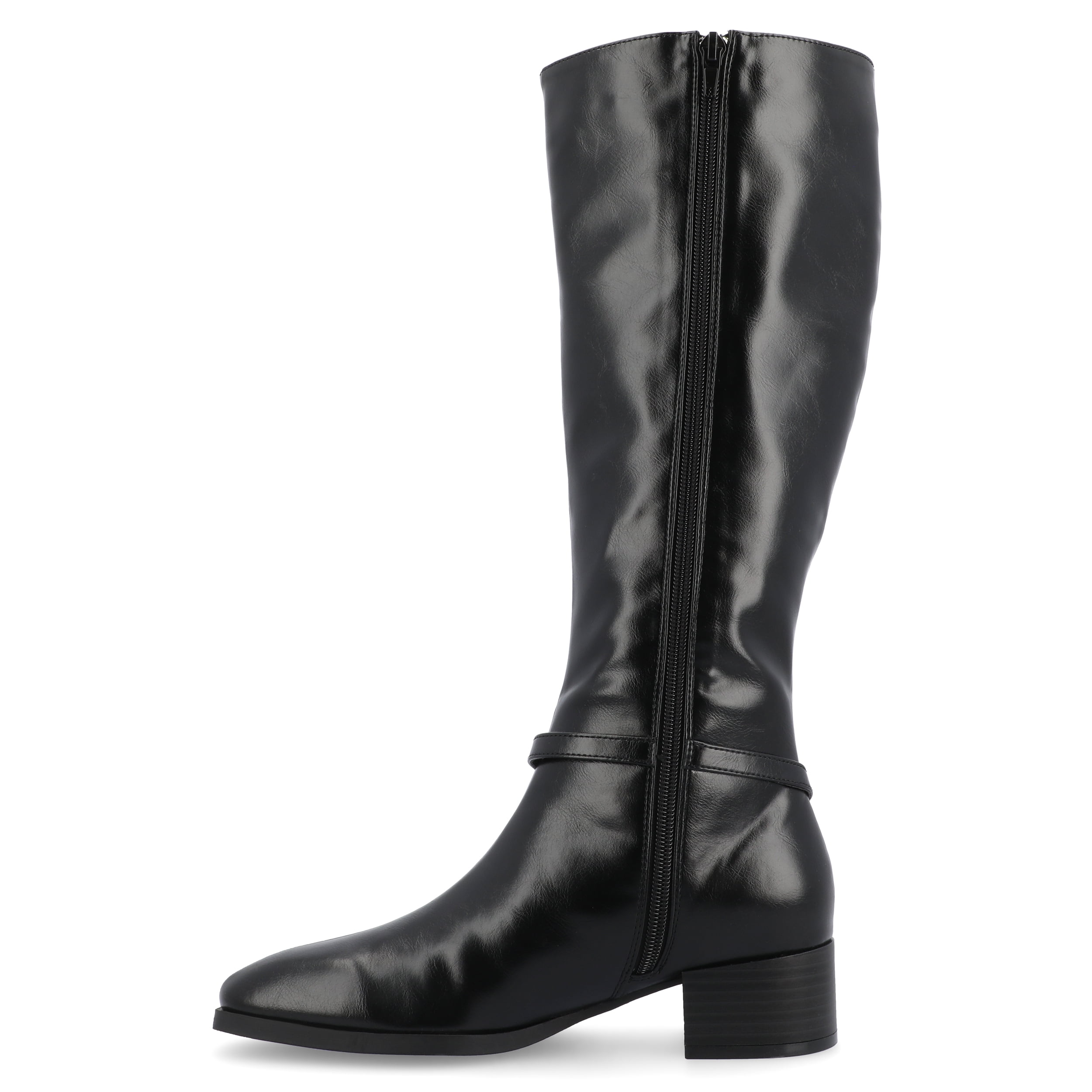 Journee Womens Rhianah Stacked Block Heel Square Toe Boots