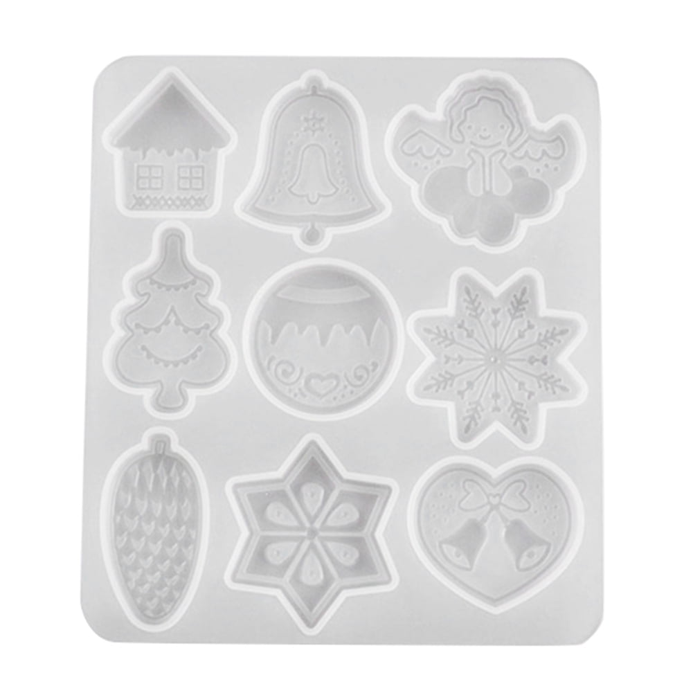 DIY Crystal Epoxy Resin Christmas Tree Mold Snowflake Elk Pendant Resin Keychain Mold Listing Silicone Jewelry Mold Handicraft Sewing Supplies