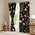 thumbnail image 3 of Homewish Rustic Fungus Plant Kitchen Curtains,Mushrooms Daisy Floral Black Out Curtains Pack of 2 (42x63 Each),Black, 3 of 6