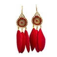 thumbnail image 2 of Sonducket Paquete de 2 pendientes de moda borlas delicadas estilo Vintage colgante de oreja hueco accesorio de moda regalo creativo Ropa, zapatos y accesorios Miscelánea Rojo Sonducket AP009320-03B, 2 of 6
